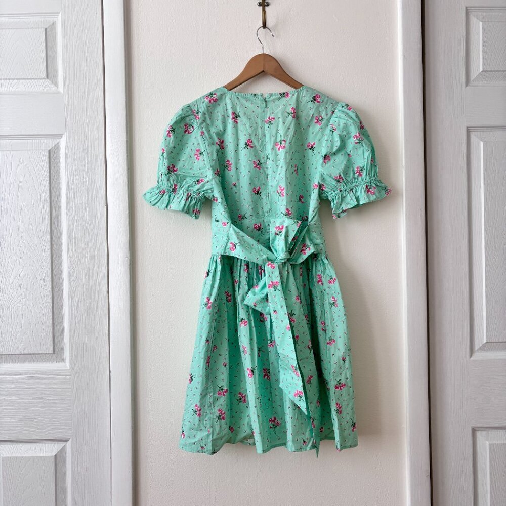 BATSHEVA Popham Pintucked Floral-Print Cotton-Poplin Mini Dress - Picture 11 of 13